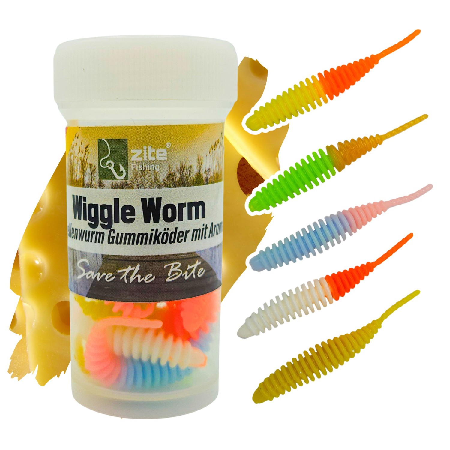 Wiggle Worm Aroma Forellenwurm Gummiköder Phthalatfrei 5,5cm 8STK Zite Fishing - Bild 8 von 12