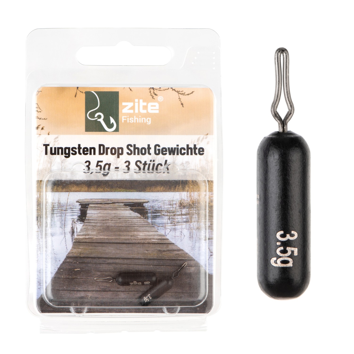 Tungsten Drop Shot Gewicht 3,5-14g Matt-Schwarz Stabform Klemmöse Zite Fishing - Bild 9 von 13