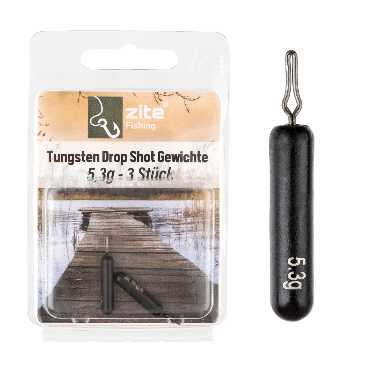Tungsten Drop Shot Gewicht 3,5-14g Matt-Schwarz Stabform Klemmöse Zite Fishing - Bild 10 von 13