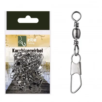 Karabiner Wirbel Angeln im Set Größe 8 30 Stück Tütchen Zite Fishing