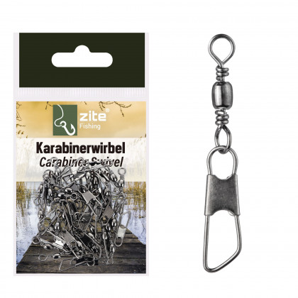 Angelwirbel mit Karabiner Größe 10 7kg 30 Stück Zite Fishing