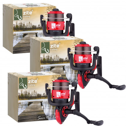 Zite Fishing 3x Karpfenrolle bespult Carp Reel 4000 1BB Angelrolle