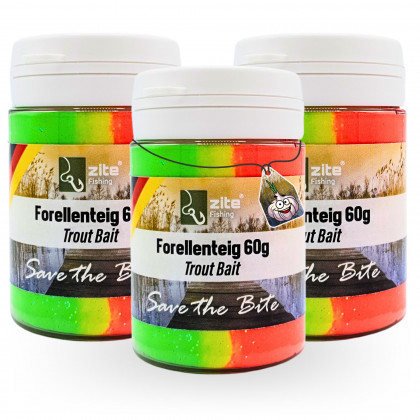 Zite Fishing Forellenpaste Set Knoblauch Regenbogen Rot 60 g 3 Stück Trout Bait Teigköder schwimmend