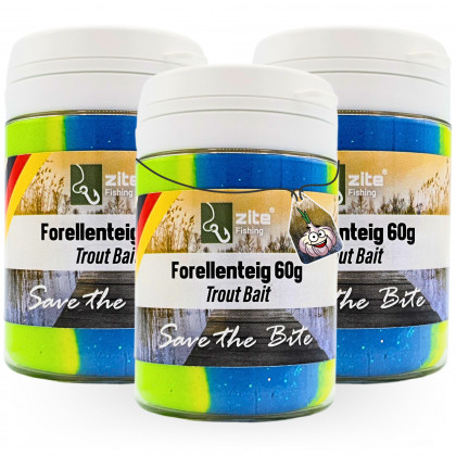 Zite Fishing Forellenpaste Set Knoblauch Regenbogen Grün 60 g 3 Stück Trout Bait Teigköder schwimmend