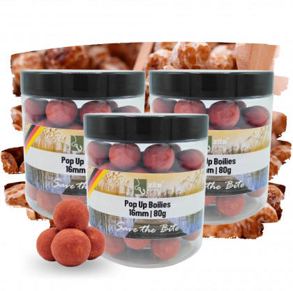 Zite Fishing 16mm Pop Up Boilie-Set Tigernuss Aroma 3x80g - Optimale Auftriebseigenschaften & Hochfängige Aromen 