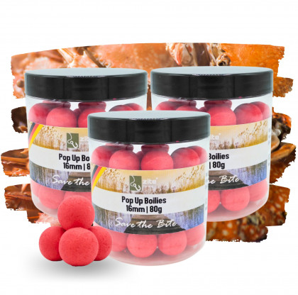 Zite Fishing 16mm Pop Up Boilie-Set Monster Crab Aroma 3x80g - Optimale Auftriebseigenschaften & Hochfängige Aromen 