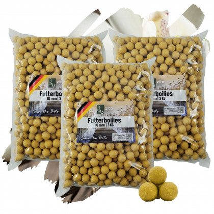 Zite Fishing Futterboilies Vanille weiß 18 mm 3x3 kg