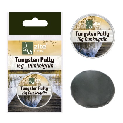 Zite Fishing Tungsten Putty 15g Dunkelgrün - Knetbare Bleialternative fürs Karpfen- & Raubfischangeln 