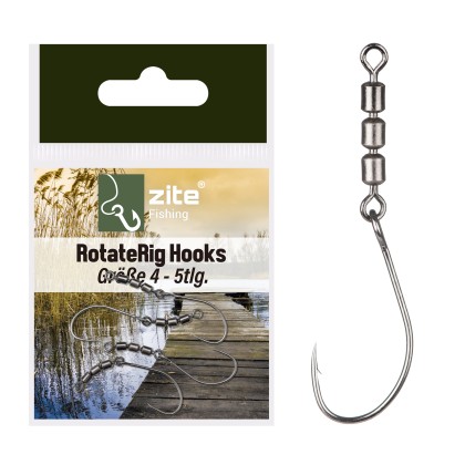 RotateRig Hooks 5 Stück Gr. 4 Rotorhaken Forellenangeln