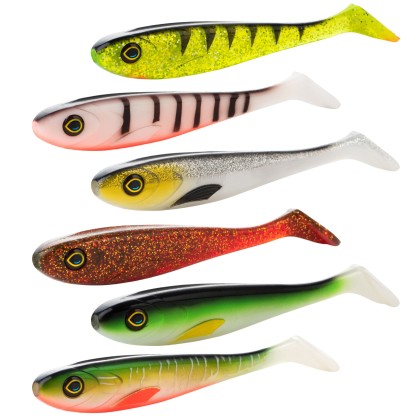 Hecht Gummiköder Set Inzite Flanker Gummifisch 6 Farben 18,5cm