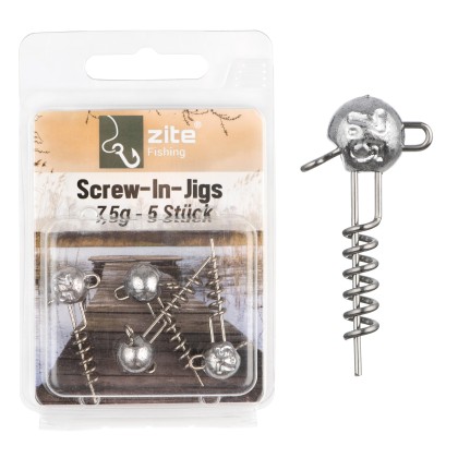 Screw-In-Jigs 7,5g Jigköpfe Blei Gummiköder Angeln Raubfisch 5STK  