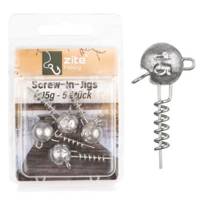 Screw-In-Jigs 15g Jigköpfe Blei Gummiköder Angeln Raubfisch 5STK  