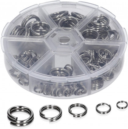 Zite Fishing Sprengringe Sortimentsbox - 150 Splitringe Angeln im Set