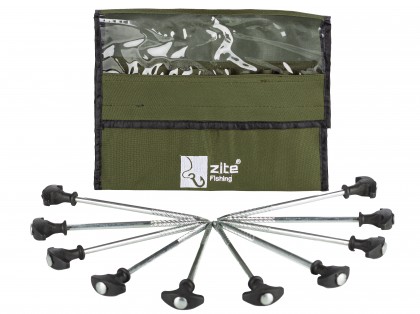 Zite Fishing T-Pegs Zeltheringe Set mit Tasche 10 Stück