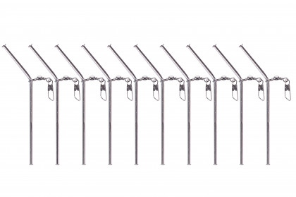 Anti Tangle Boom Sleeves Set Silber Metall 10 Stück 12cm