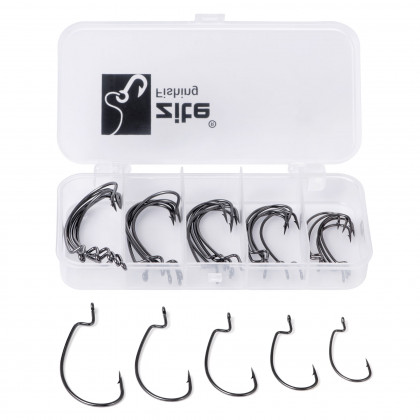 Offset Haken Sortiment in Box 30 Stück Angelhaken #2-3/0 Zite Fishing