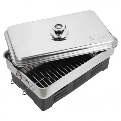 Tischräucherofen mit Thermometer Smoker Fisch Räuchern 42x27x21cm Zite Fishing
