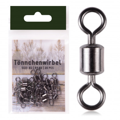 Tönnchenwirbel Ton Swivels Spinnwirbel Gr. #2 43kg 20 Stück Zite Fishing 