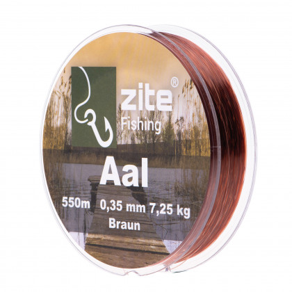 Aal Angelschnur Monofil Braun 0,35mm 550m Spule Zite Fishing