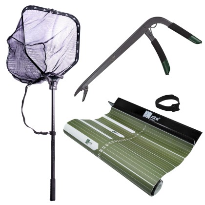 Zite Fishing Raubfisch Abhak Set mit Kescher, Zange und Maßband