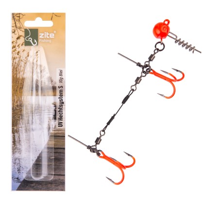Zite Fishing Hecht Gummifisch-System S 9cm UV Aktiv 10g - ideal für Hechtköder 15-20 cm