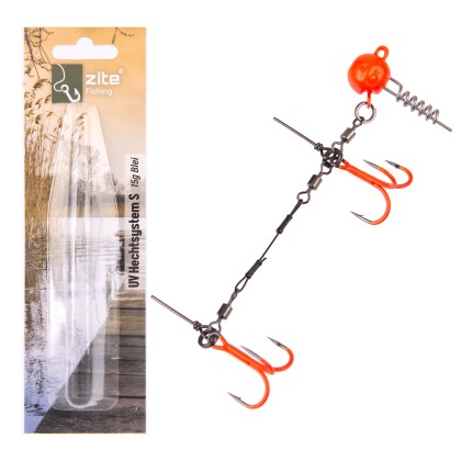 Zite Fishing Hecht Gummifisch-System S 9cm UV Aktiv 15g - ideal für Hechtköder 15-20 cm