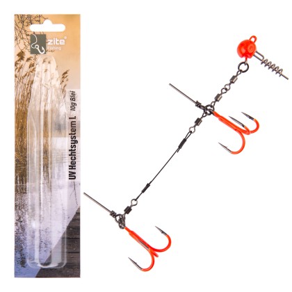 Zite Fishing Hecht Gummifisch-System L 13cm UV Aktiv 10g - ideal für Hechtköder 21-26 cm