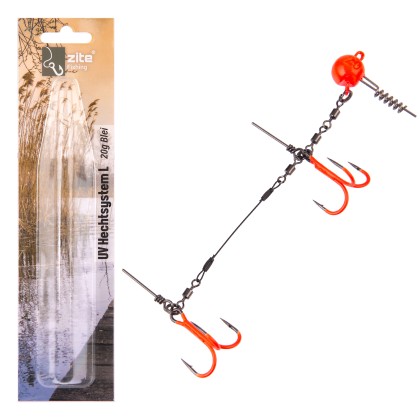 Zite Fishing Hecht Gummifisch-System L 13cm UV Aktiv 20g - ideal für Hechtköder 21-26 cm