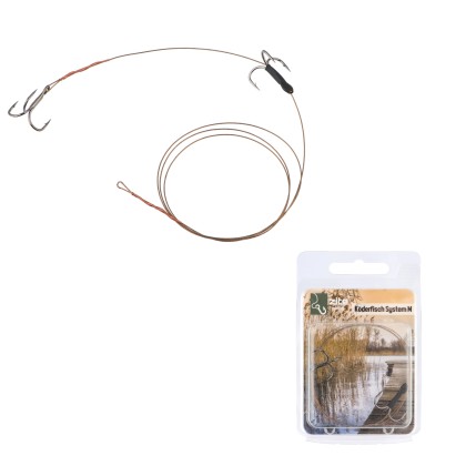Zite Fishing Köderfisch Hecht System M für Köderfische 9 - 13 cm - Raubfisch Fertigmontage 