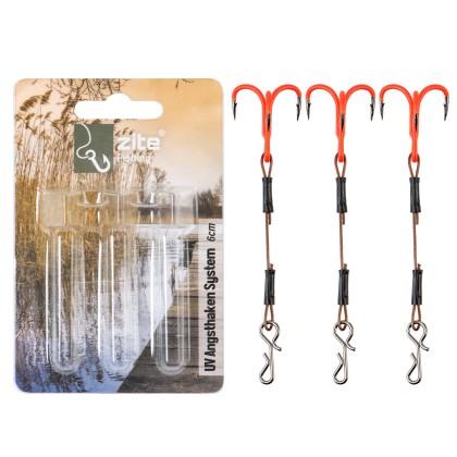 Zite Fishing UV Angsthaken System 5,5cm Drillings-System S Raubfischangeln Fertigmontage 