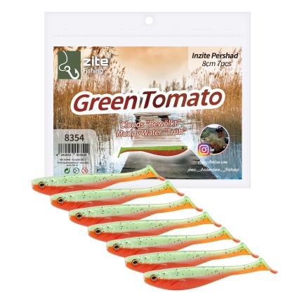 Inzite Pershad Green Tomato 8 cm 7 STK Gummiköder Barsch
