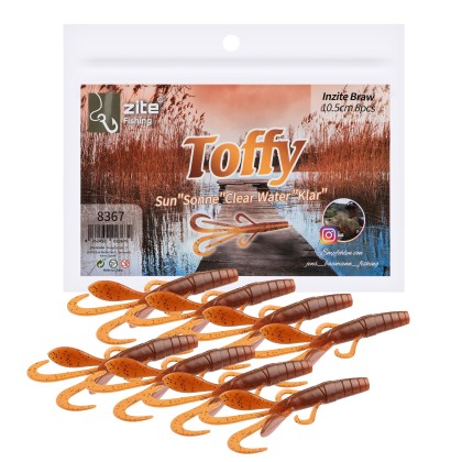 Gummiköder Krebsimitat Barsch & Zander Angeln Inzite Braw Toffy 8 STK Zite Fishing