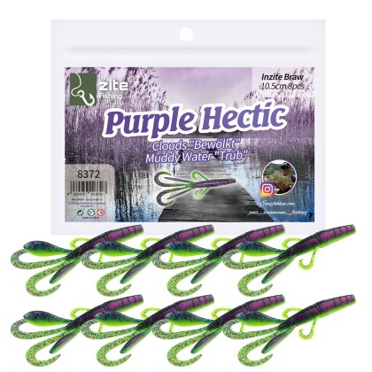Gummiköder Krebsimitat Barsch & Zander Angeln Inzite Braw Purple Hectic 8 STK Zite Fishing