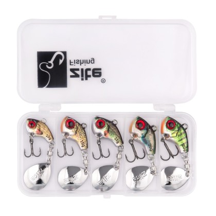 Zite Fishing Jigspinner Set 10-20g Natur Spin Jigs 5 Stück mit Köderbox
