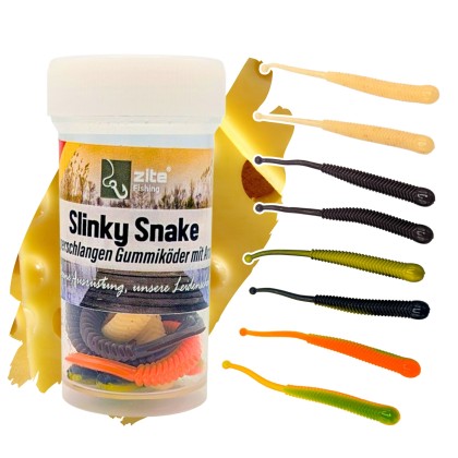Zite Fishing Slinky Snake Allround Mix Käse 8 cm 8 St. Schlangenförmig Gummi