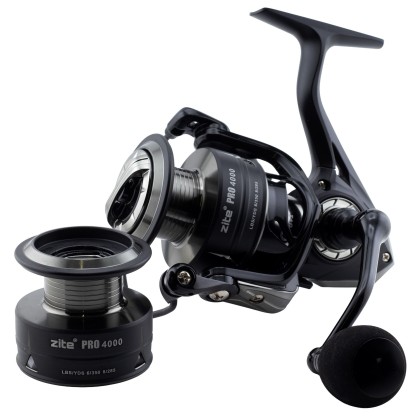 Zite Fishing Spinning Reel Pro 4000 Spinnrolle mit Frontbremse 8+1 2 Aluminiumspulen für Spinnfischen