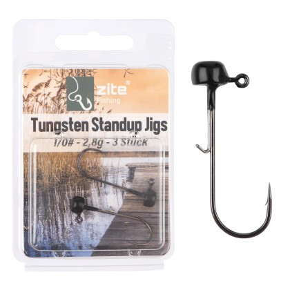 Tungsten Standup Jigs 1/0# 2,8g für Gummiköder - Bleifreier Angelhaken
