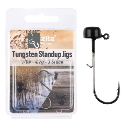 Tungsten Standup Jigs 1/0# 4,7g für Gummiköder - Bleifreier Angelhaken