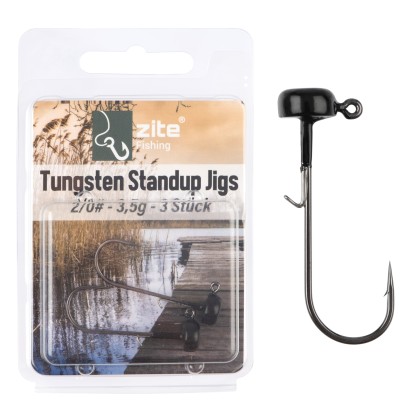 Tungsten Standup Jigs 2/0# 3,5g für Gummiköder - Bleifreier Angelhaken