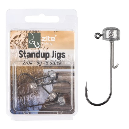 Stand Up Jigs 2/0# 5g für Gummiköder - Jighaken Grundangeln 5 Stück im Pack