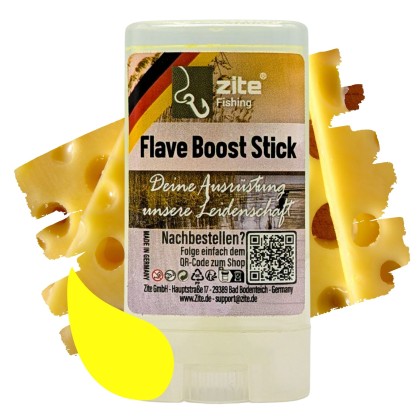 Zite Fishing Flave Boost Stick Käse gelb 100 g - Lockstoff-Stift für Gummifische, Wobbler, Blinker & Spoons