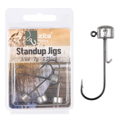 Stand Up Jigs 3/0# 7g für Gummiköder - Jighaken Grundangeln 5 Stück im Pack