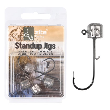 Stand Up Jigs 3/0# 10g für Gummiköder - Jighaken Grundangeln 5 Stück im Pack