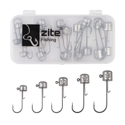 Zite Fishing Stand Up Jig Set 5-15g für Gummiköder - Jighaken Grundangeln 25 Stück in Sortierbox