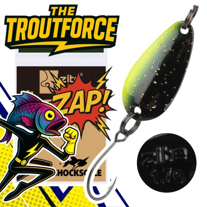 The Troutforce Spoon ZAP! 1,7 g – Shockscale – UV-aktiver UL Forellenspoon Zite Fishing 