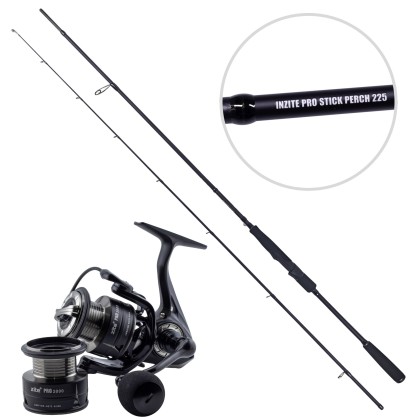 Zite Fishing Inzite Pro Stick Perch 225cm 5–20g Barschrute mit Spinning Reel Pro 2000 Angelrolle 8+1