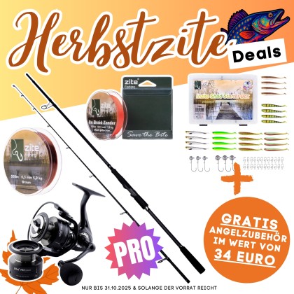Zander Pro Komplettset - Inzite Pro Stick Zander, Spinnig Reel Pro 3000, Angelschnur & GRATIS Zubehör 