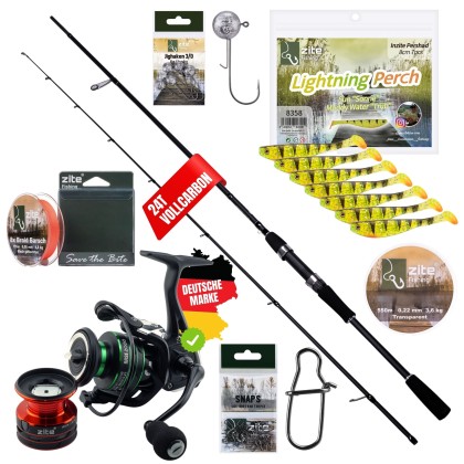 Inzite Base Stick Barsch-Set - 225 cm Angelrute & Spinning Base Reel 2000 + Zubehör