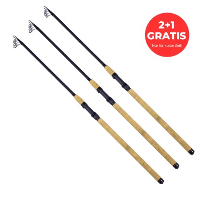 Zite Fishing Tele Trout 3 für 2 - Carbon 300cm Forellenrute 3 STK Allround 5-30g Teleskoprute