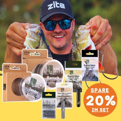 Drop Shot Rig Bundle mit Dropshot Haken S & L sowie Gewichte in Blei & Tungsten und Schnüre für Barsch & Zander Angeln